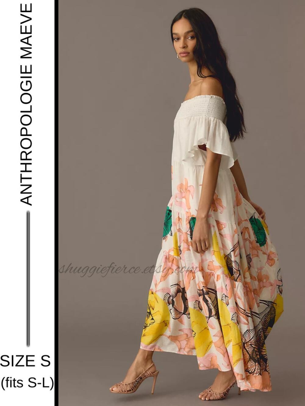 MSRP: $198 | ✨ Anthropologie x Pia Binazzi Off-Shoulder Maxi Dress – Size S-L ✨